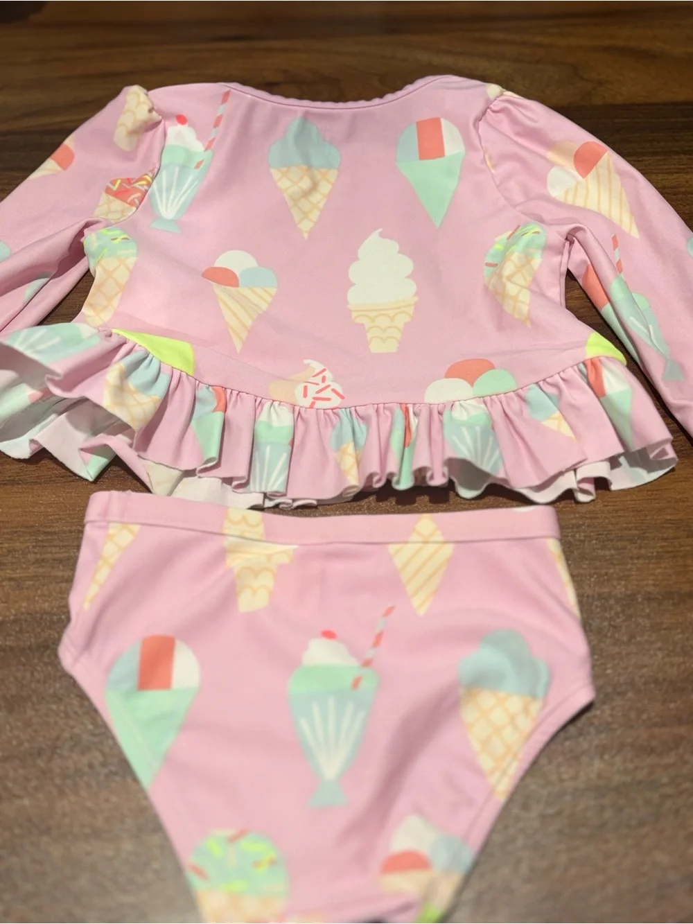 GAP Pastel Pink Baby One-Piece Swimsuit with Ice Cream Print